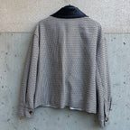 Shacket in pied de poule dettagli ecopelle intrecciata