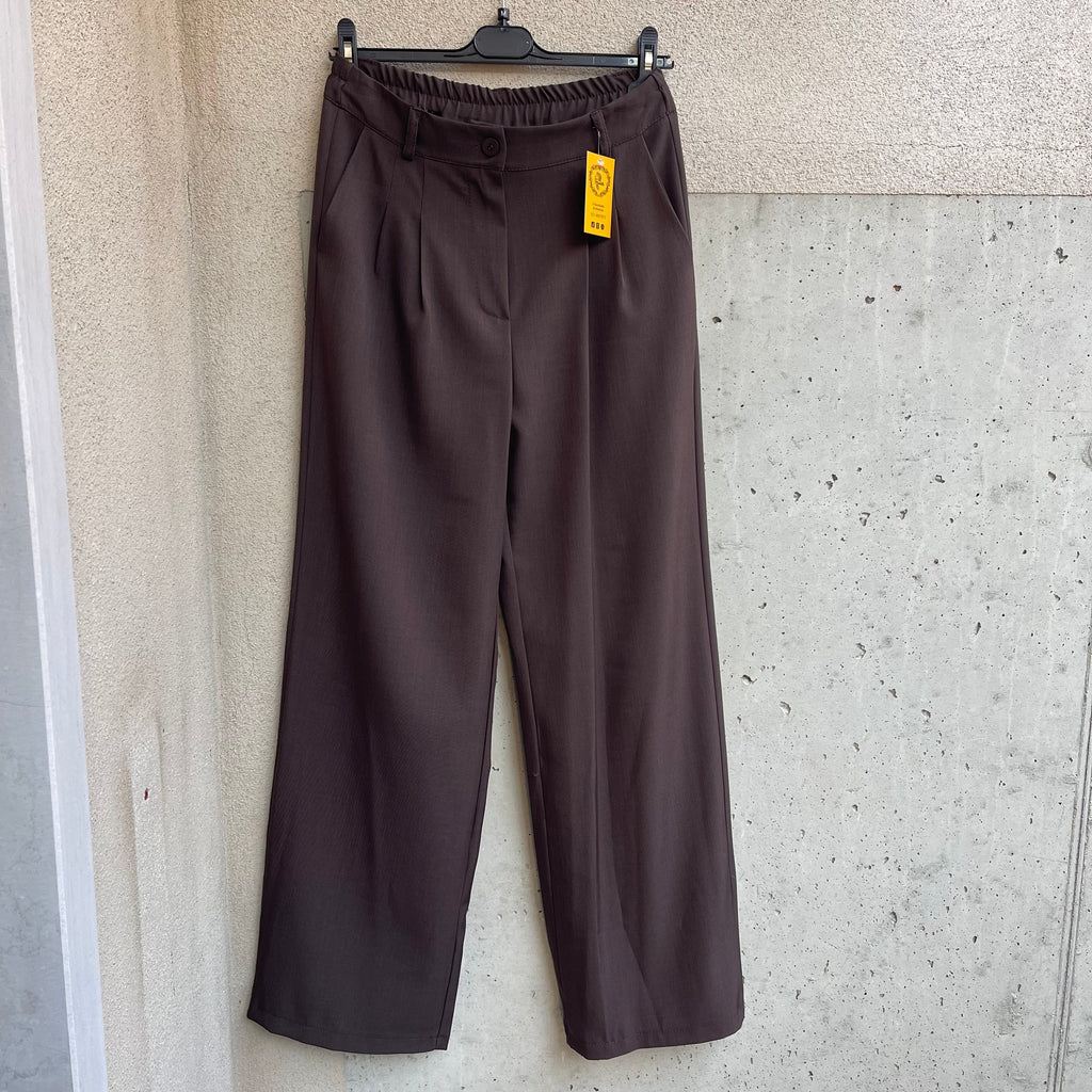 pantalone sartoriale marrone palazzo
