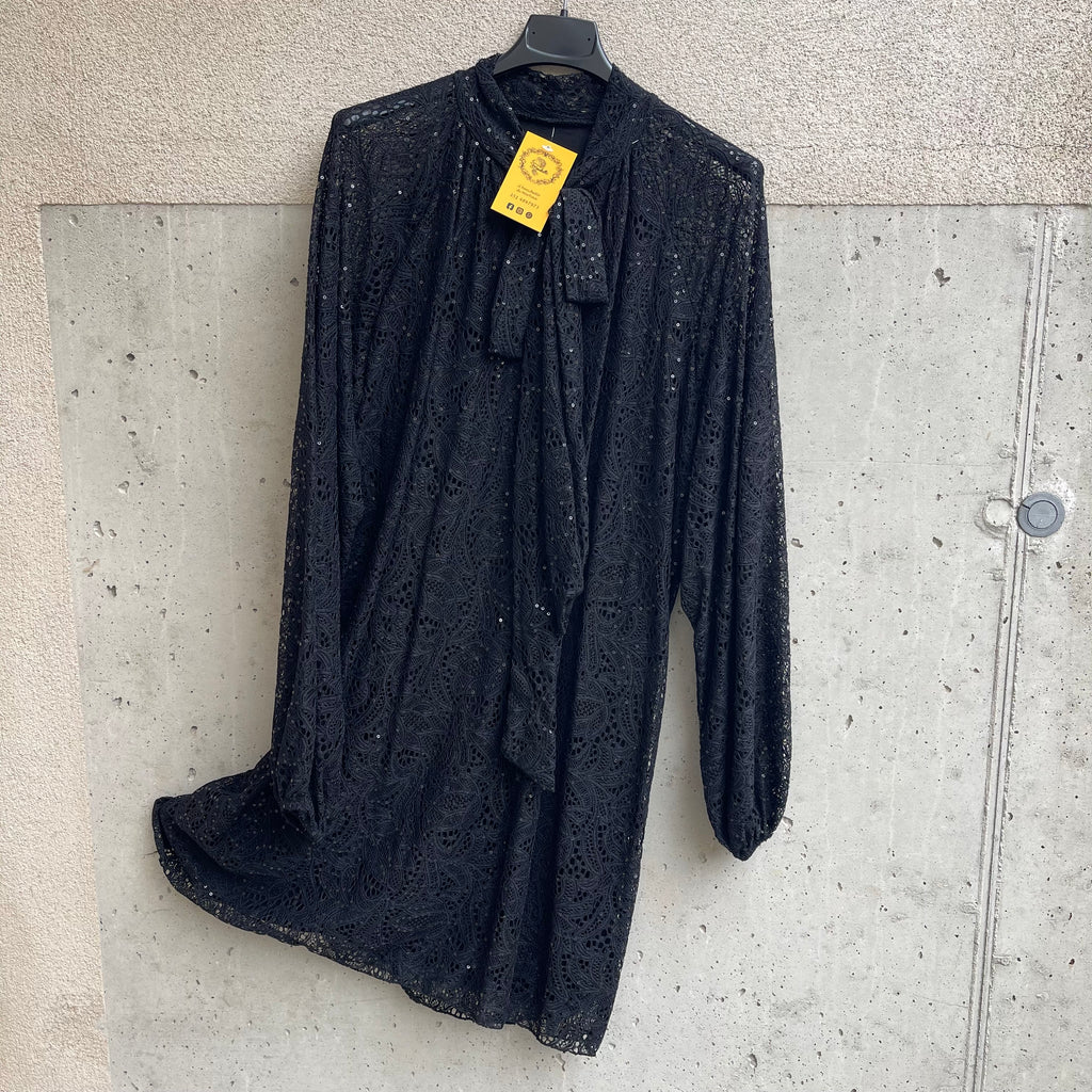 abito nero pizzo&paillettes