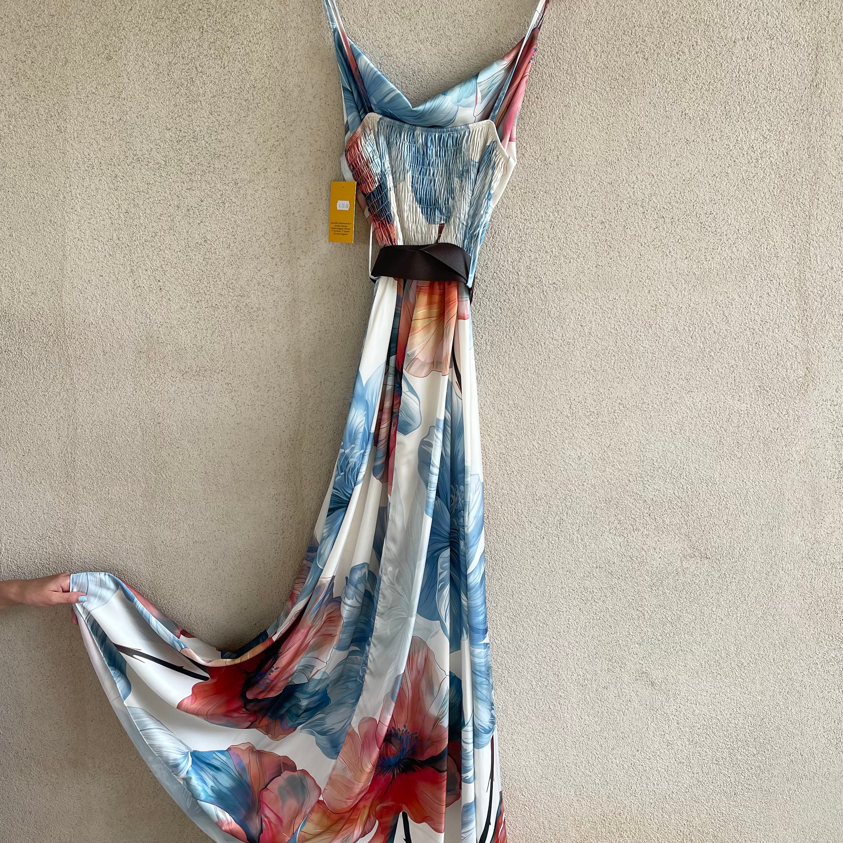 abito lungo SATIN in fantasia