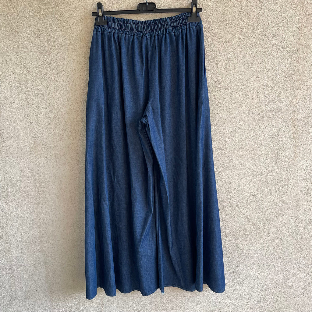 pantalone palazzo denim