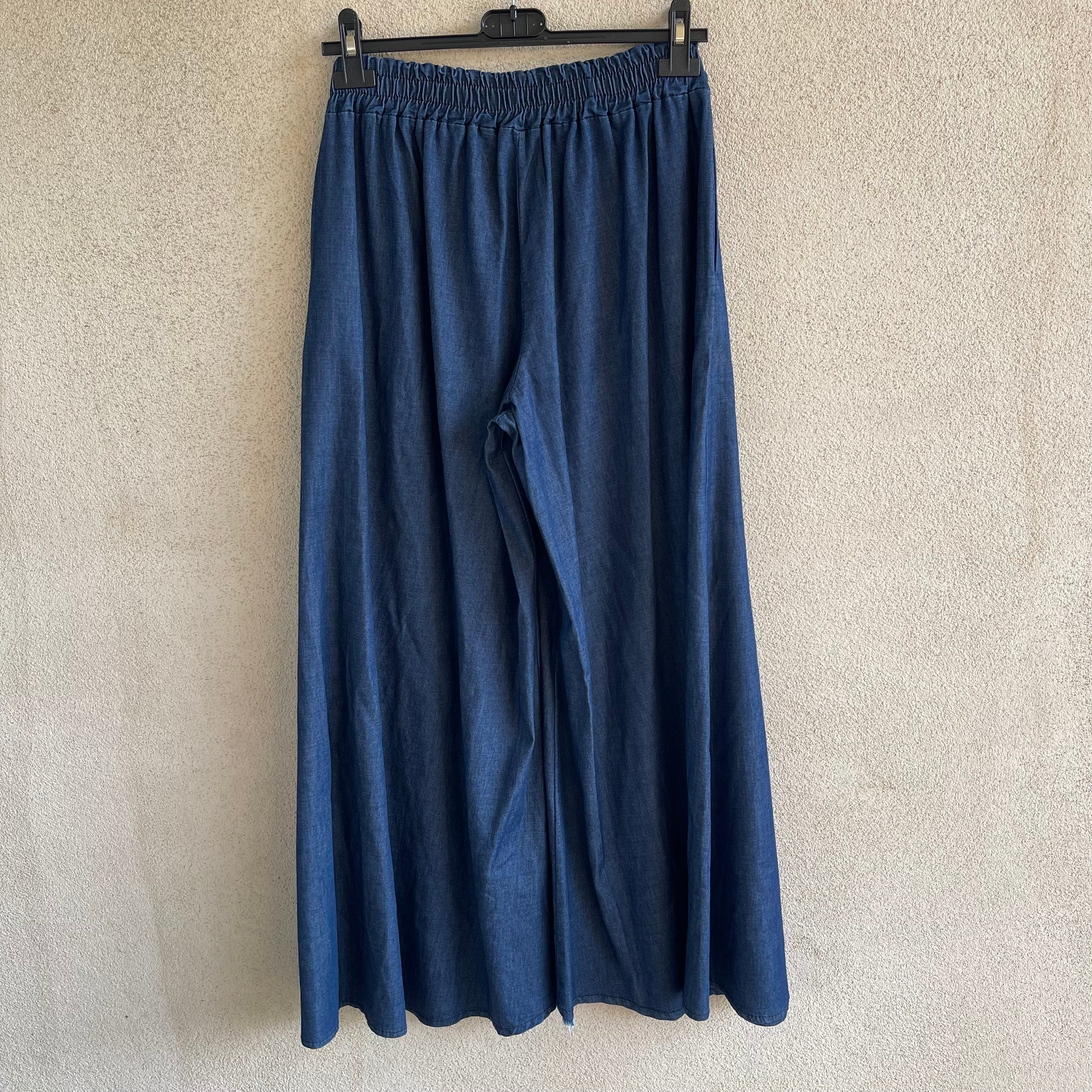 pantalone palazzo denim