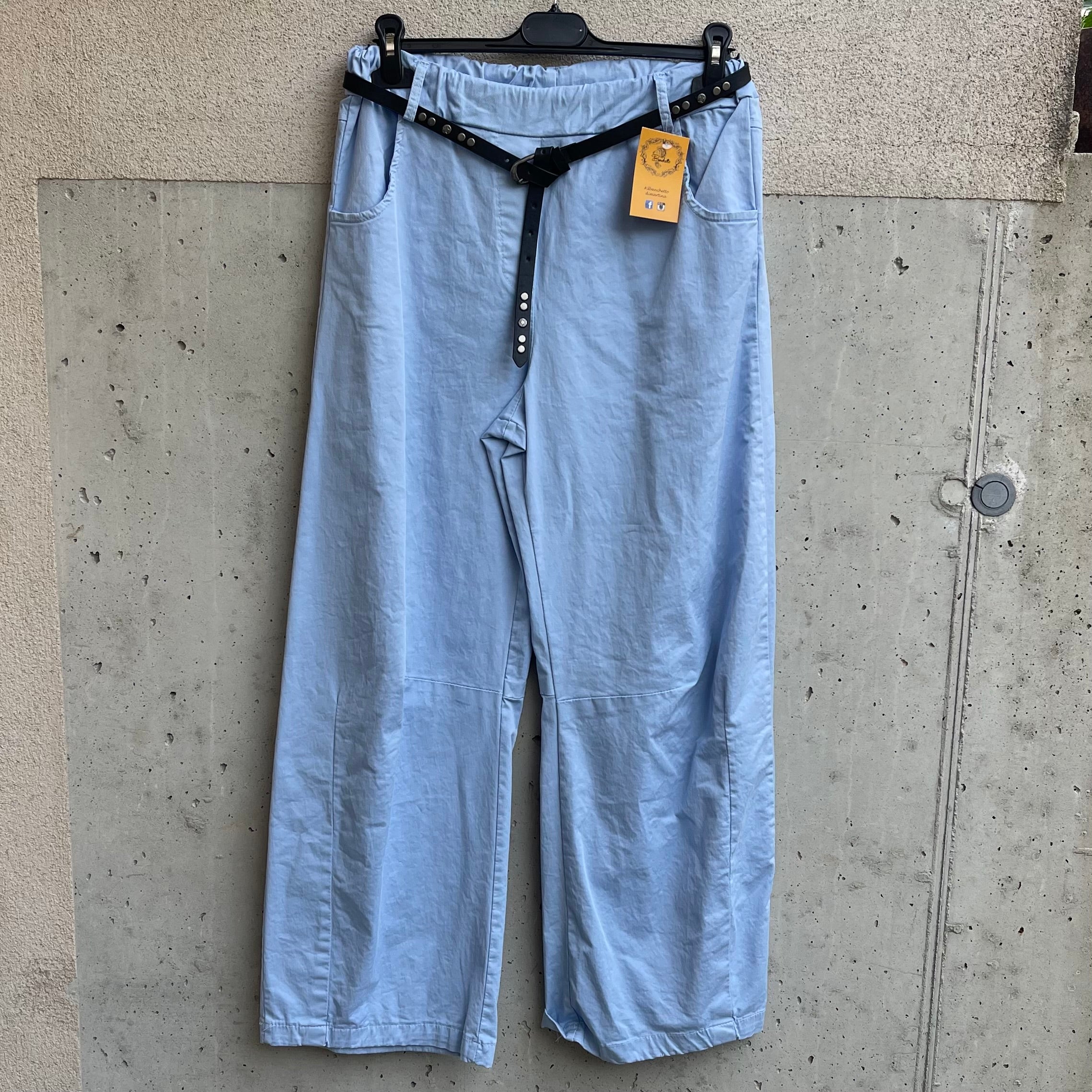 pantalone boy-friend in cotone