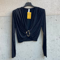 maglia crop scollata fermaglio GOLD