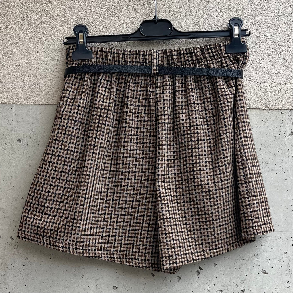 pantaloncino quadrettini cinturina