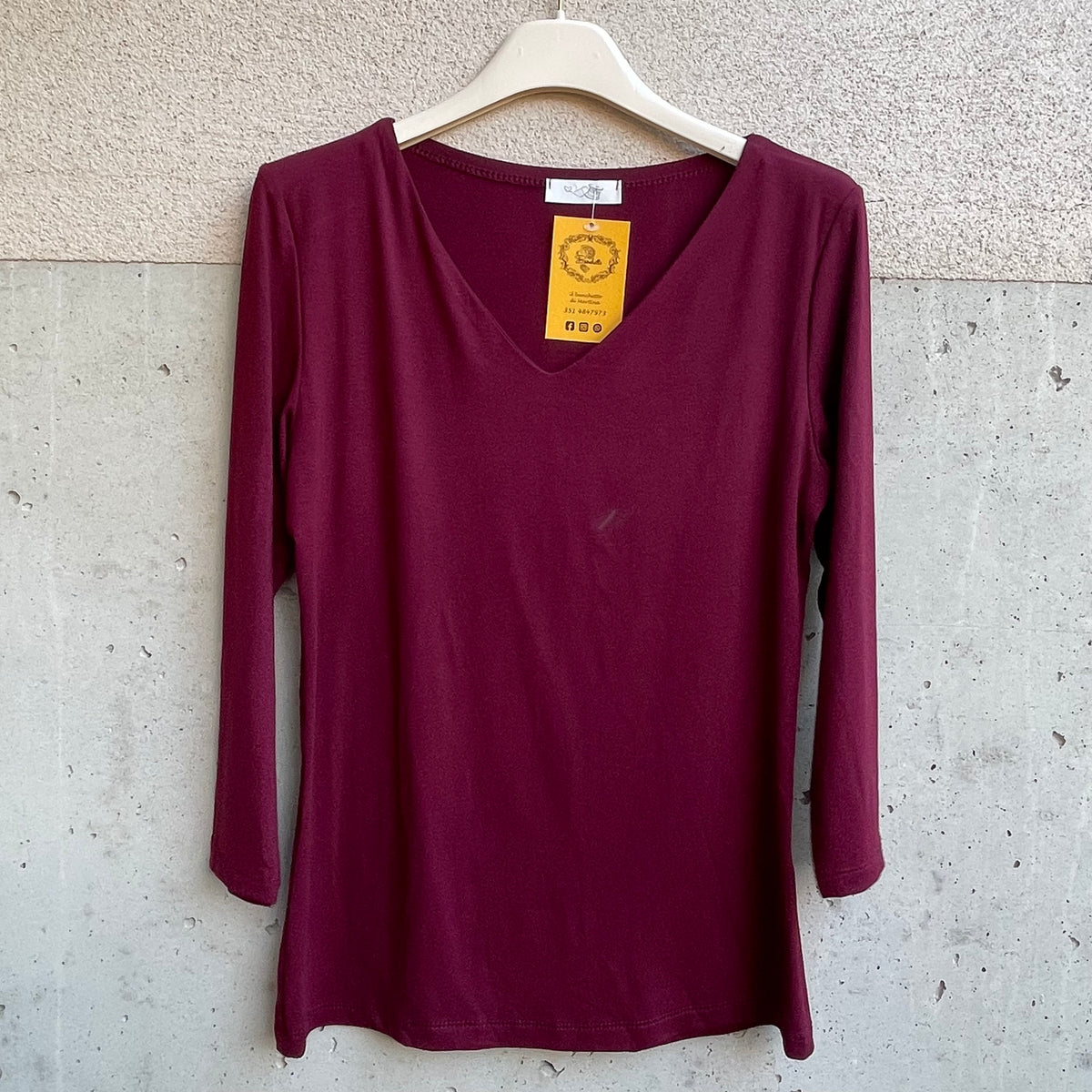 maglia BASIC scollo a v manica 3/4