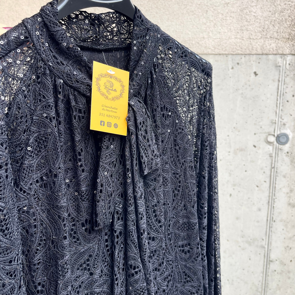 abito nero pizzo&paillettes