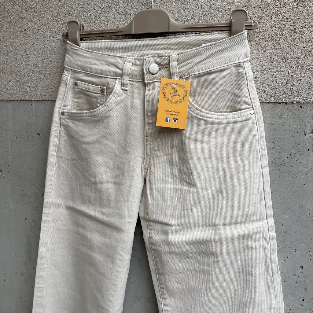 jeans palazzo beige