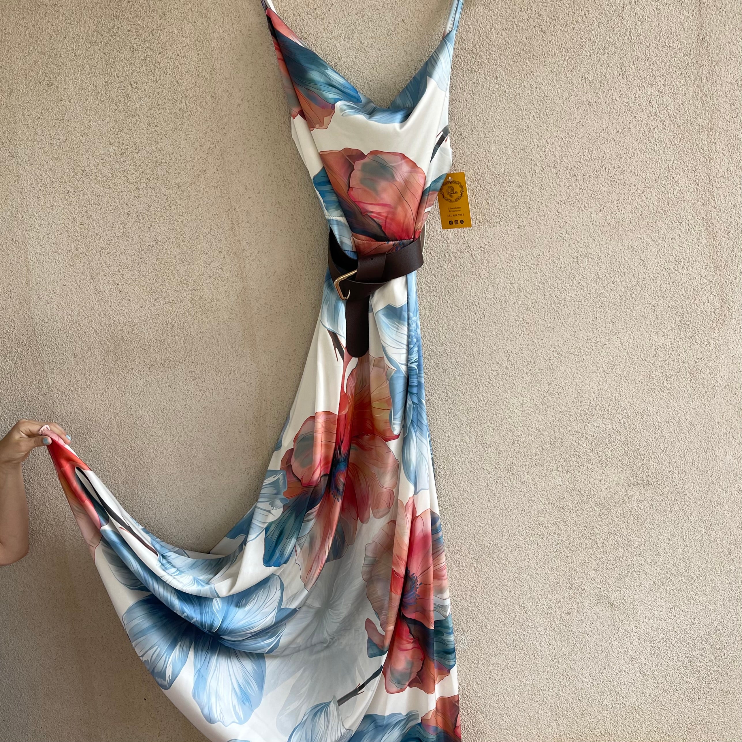 abito lungo SATIN in fantasia