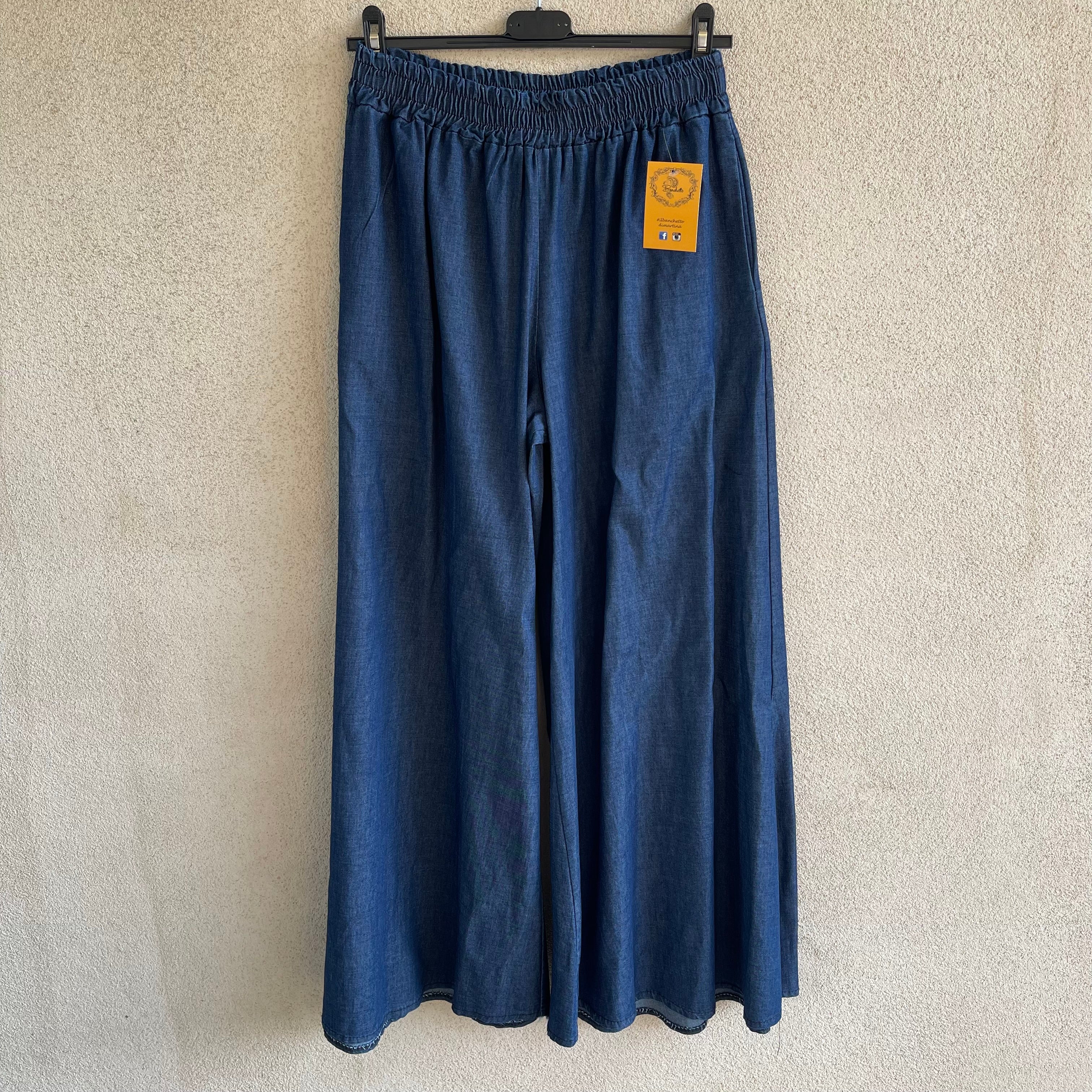 pantalone palazzo denim