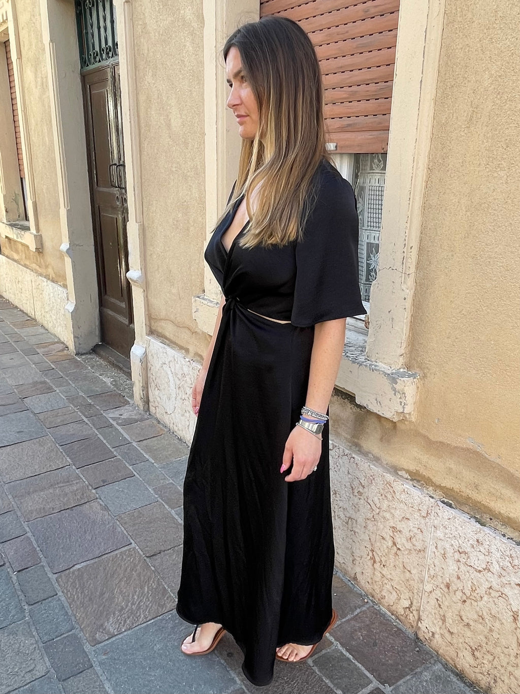 abito satin CUTOUT