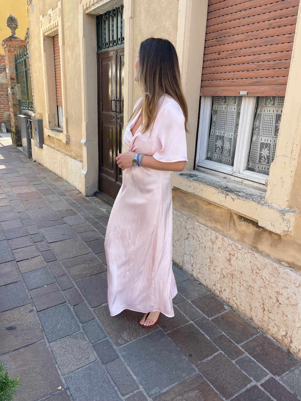 abito satin CUTOUT