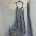 abito lungo animalier spallina fine