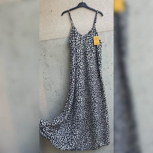 abito lungo animalier spallina fine
