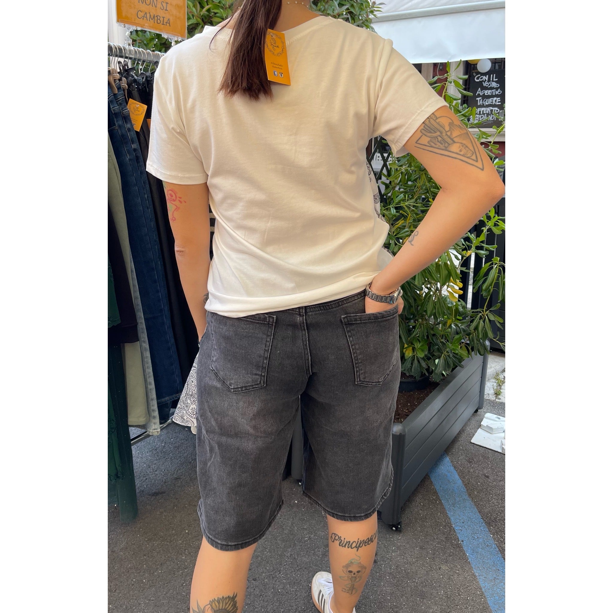 bermuda DENIM BAGGY nero sfumato