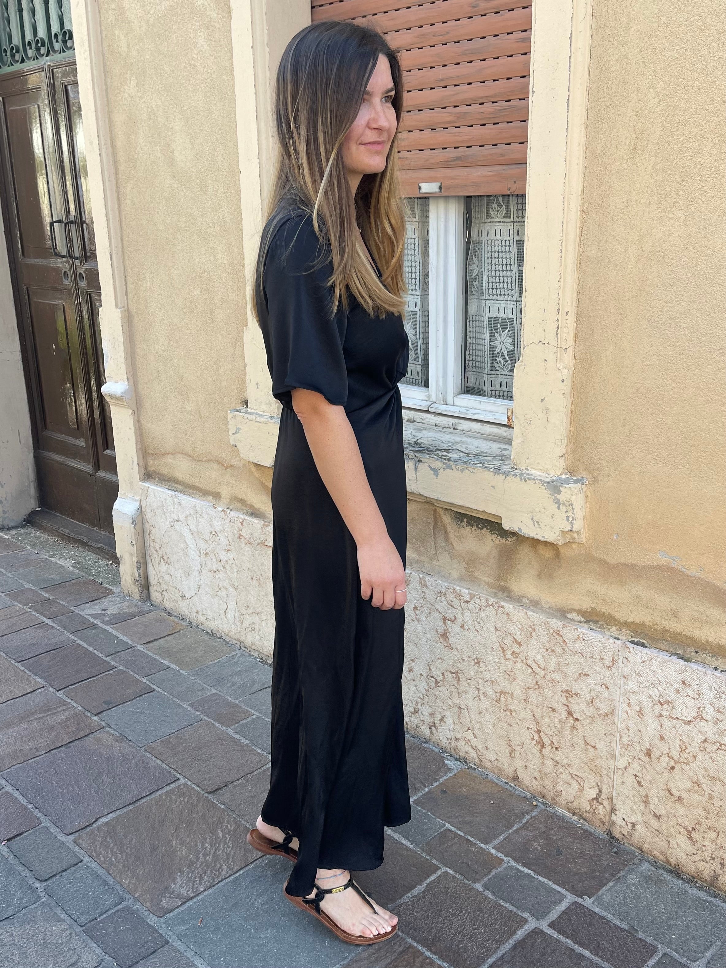 abito satin CUTOUT