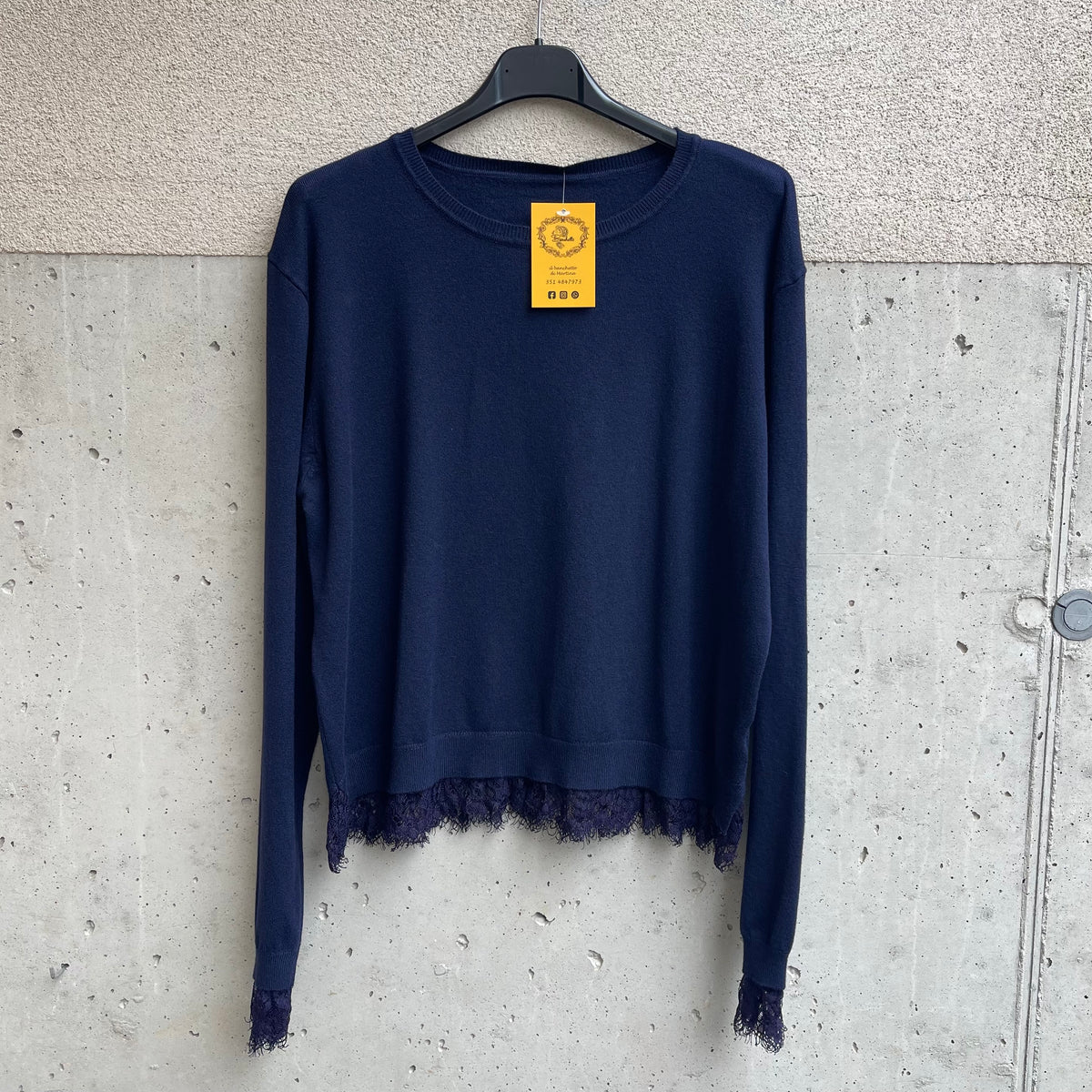 maglioncino viscosa bordo pizzo