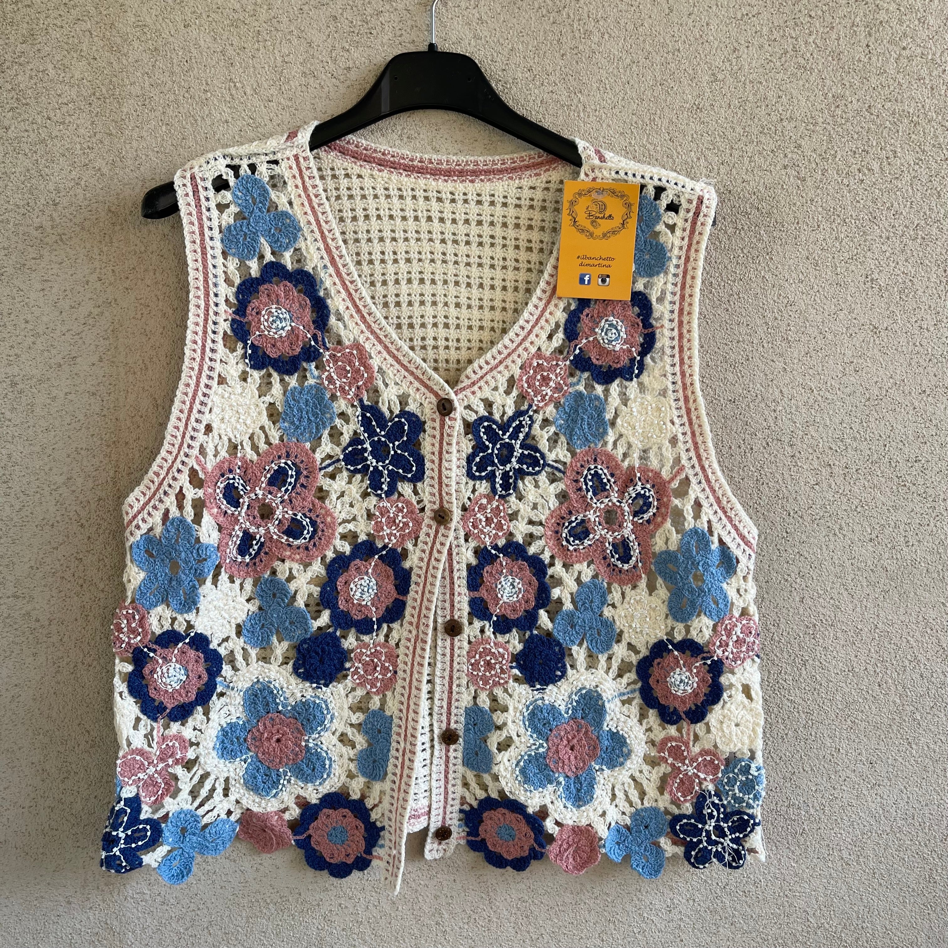 gilet uncinetto FLOREAL