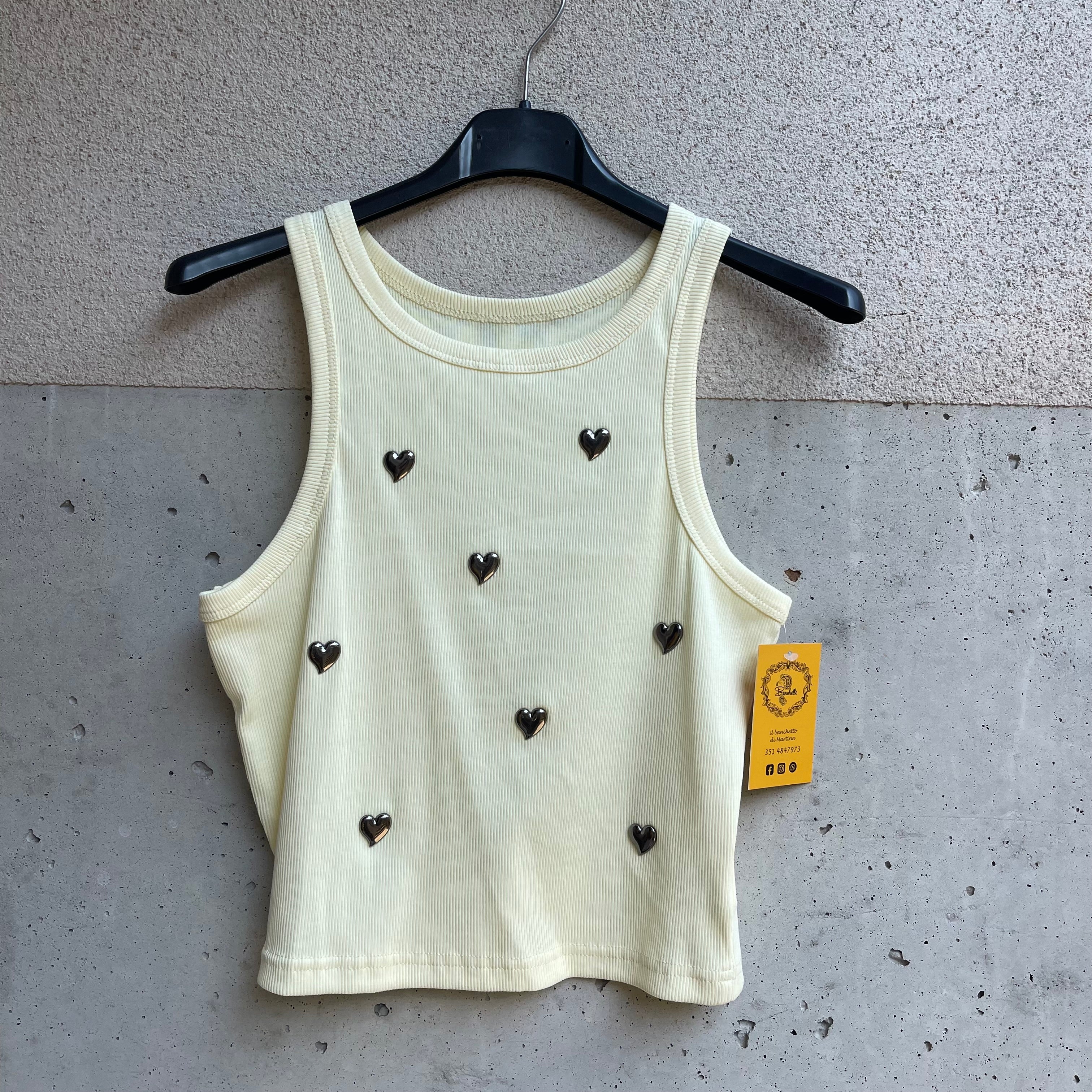 top crop borchie CUORI