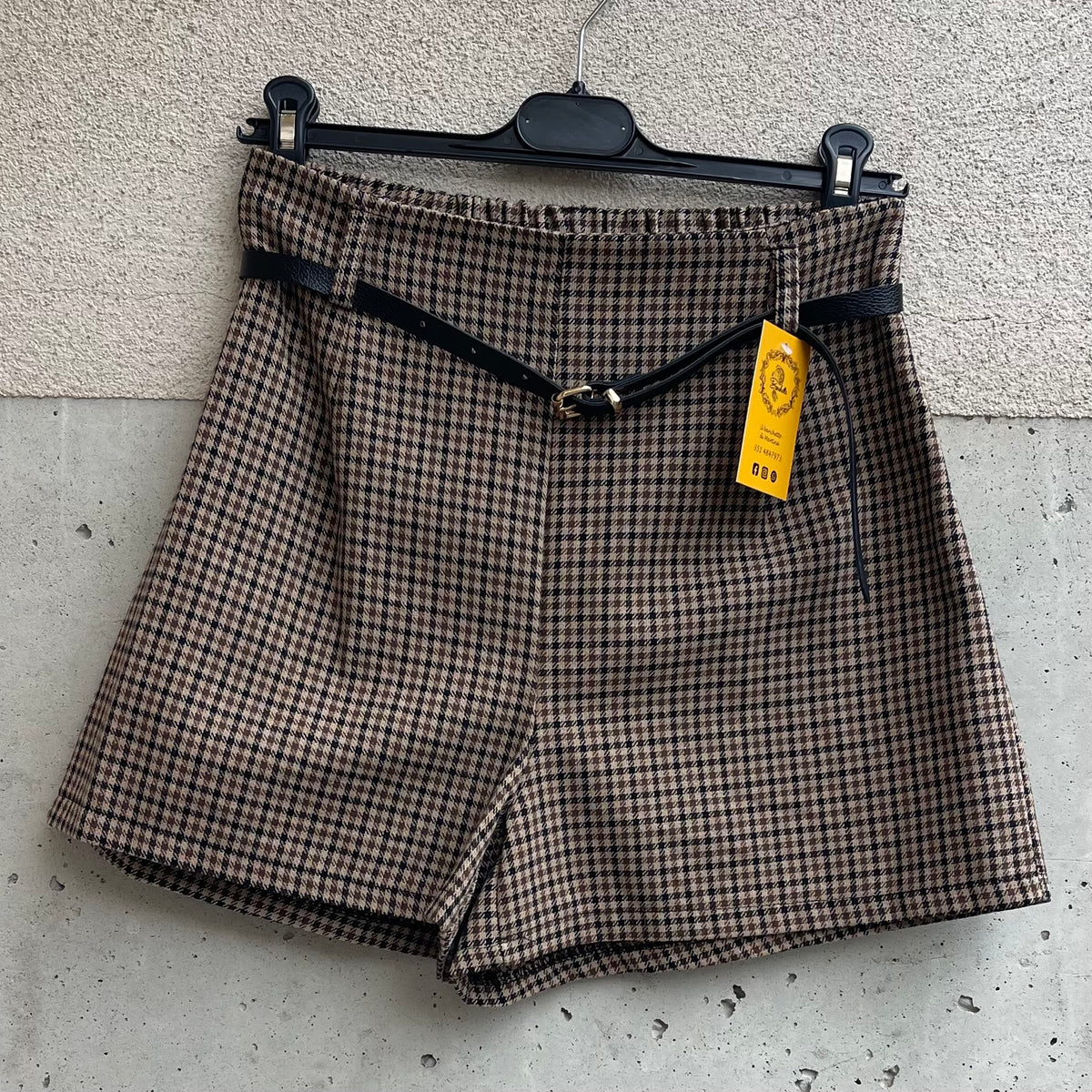 pantaloncino quadrettini cinturina