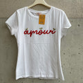 t-shirt ricamo AMOUR con paillettes