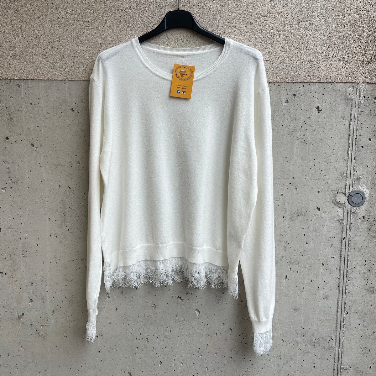 maglioncino viscosa bordo pizzo