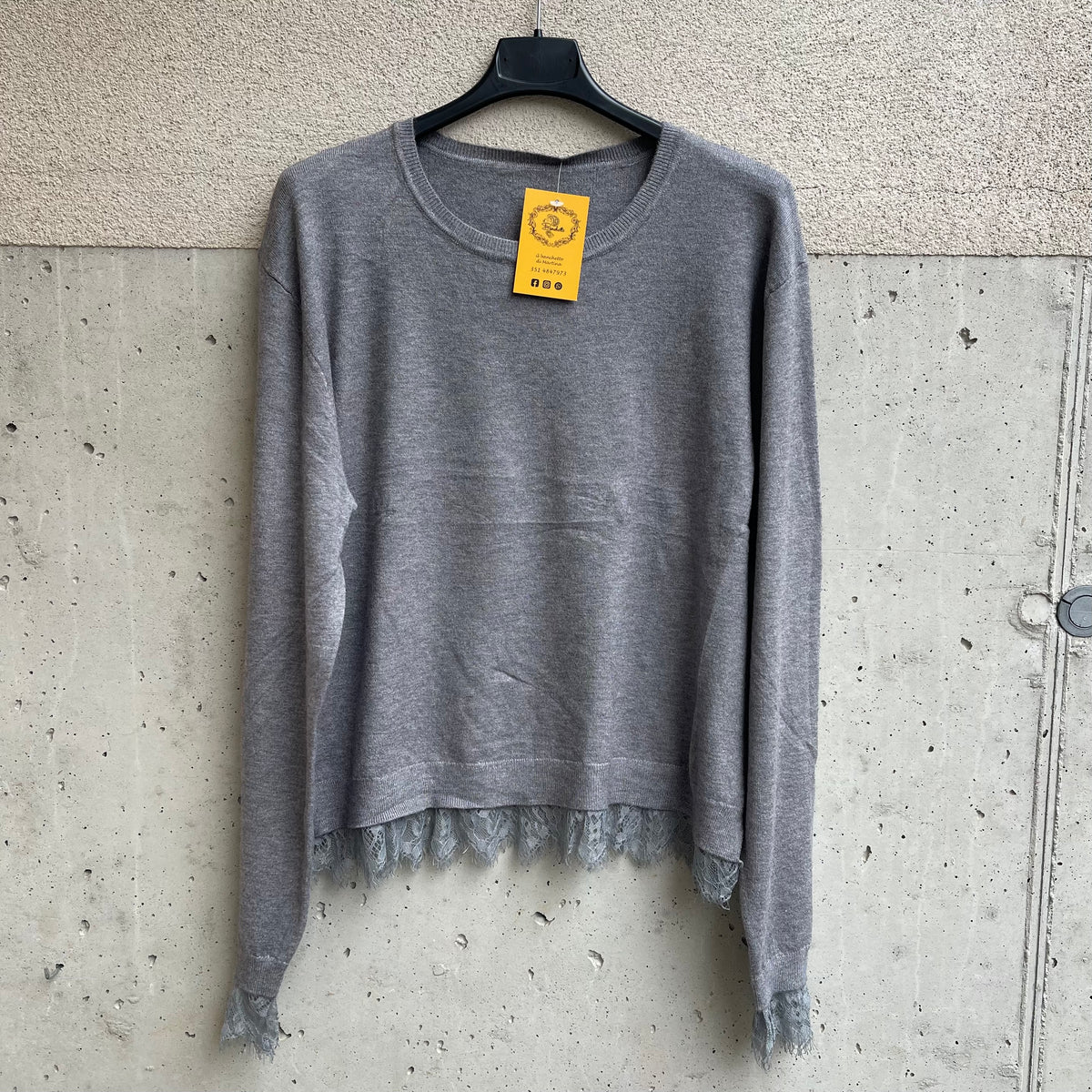 maglioncino viscosa bordo pizzo