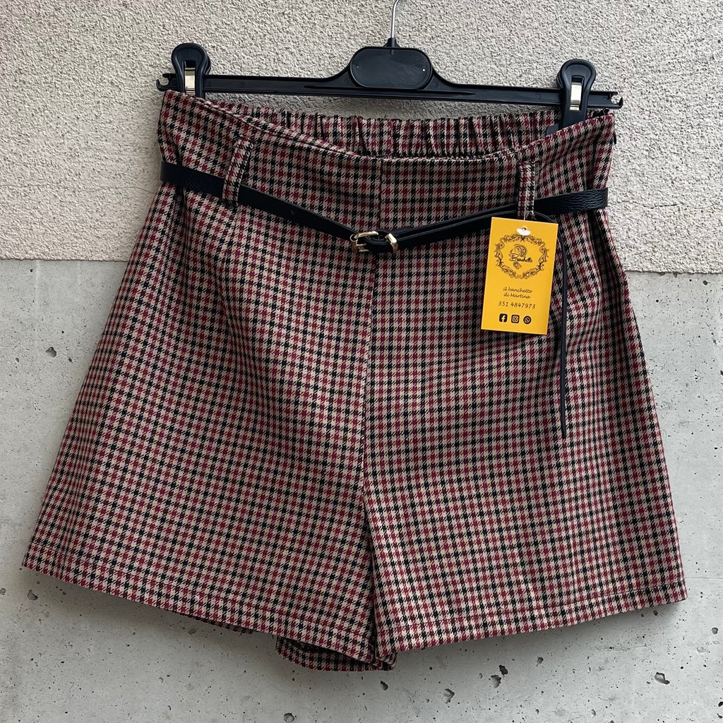pantaloncino quadrettini cinturina