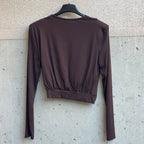 maglia crop scollata fermaglio GOLD