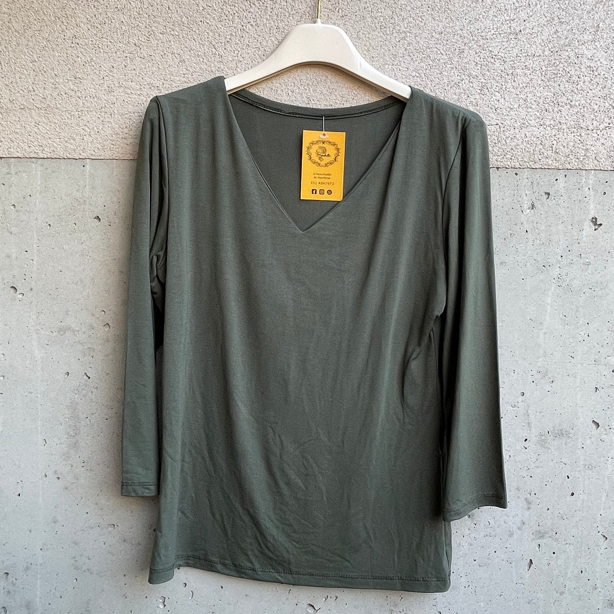 maglia BASIC scollo a v manica 3/4