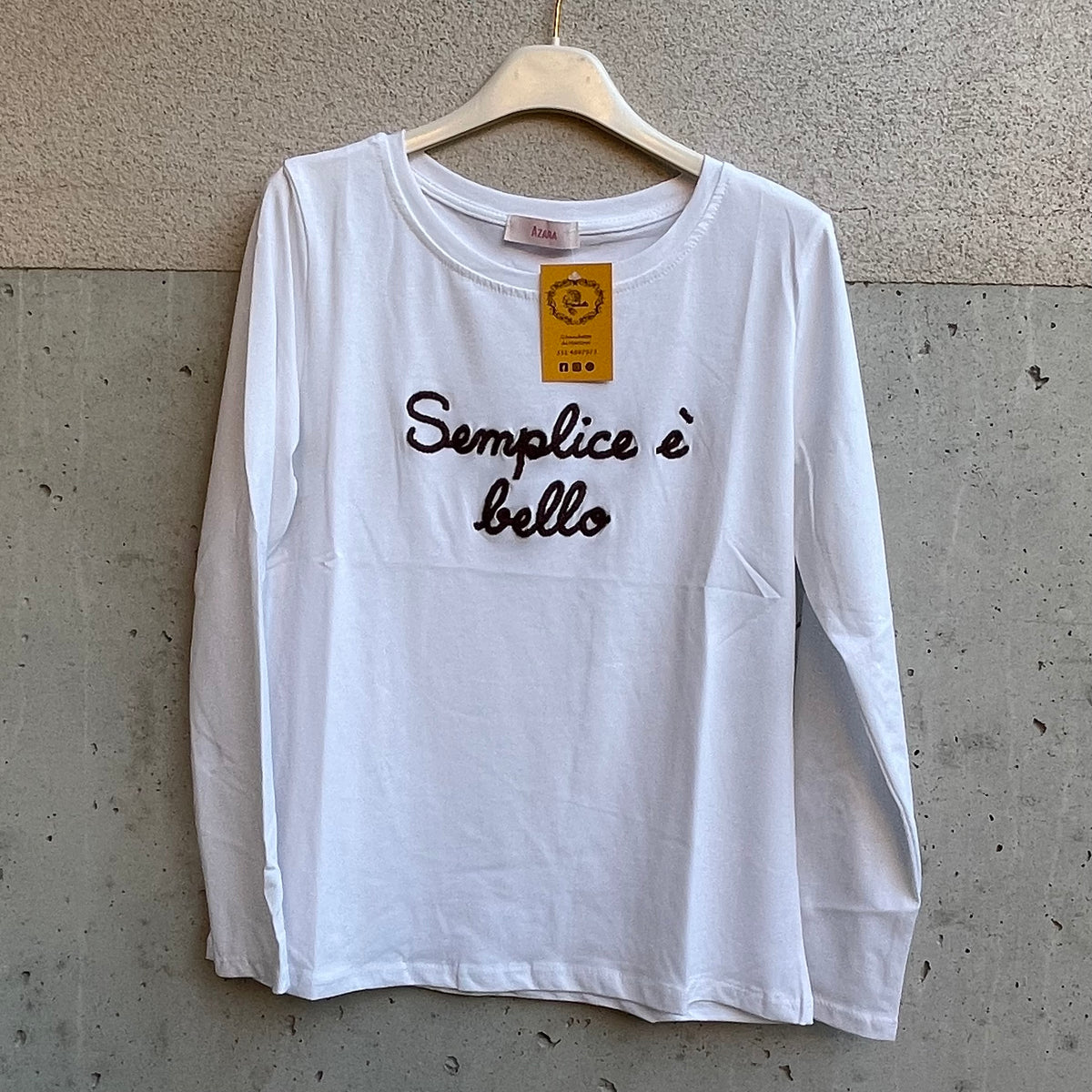 maglia ricamata “SEMPLICE È BELLO”