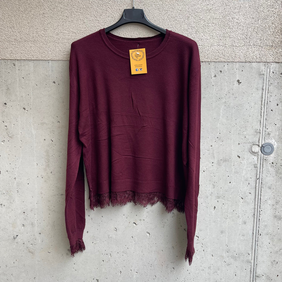 maglioncino viscosa bordo pizzo