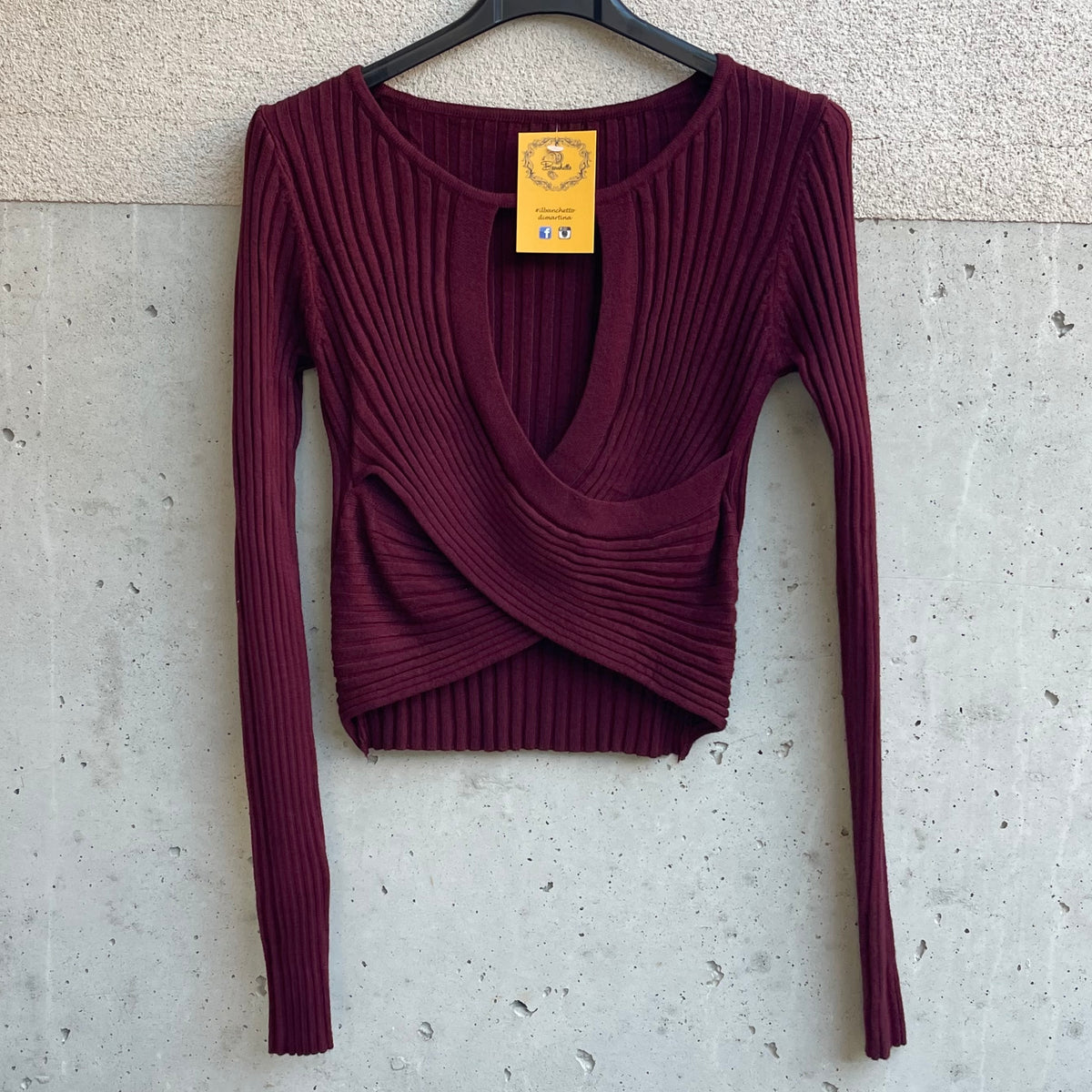 maglioncino crop SCOLLATURA incrocio
