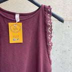 Canottina basic con PIZZO APPLICATO