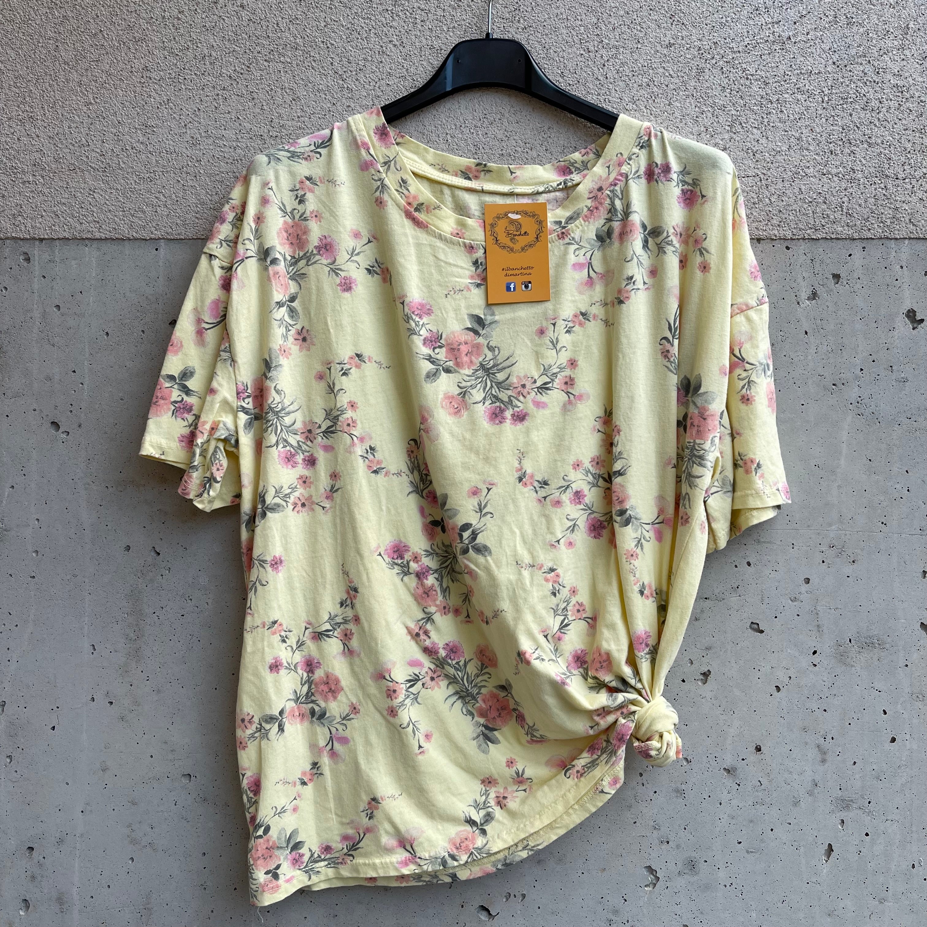 t-shirt FLOREALE cotone