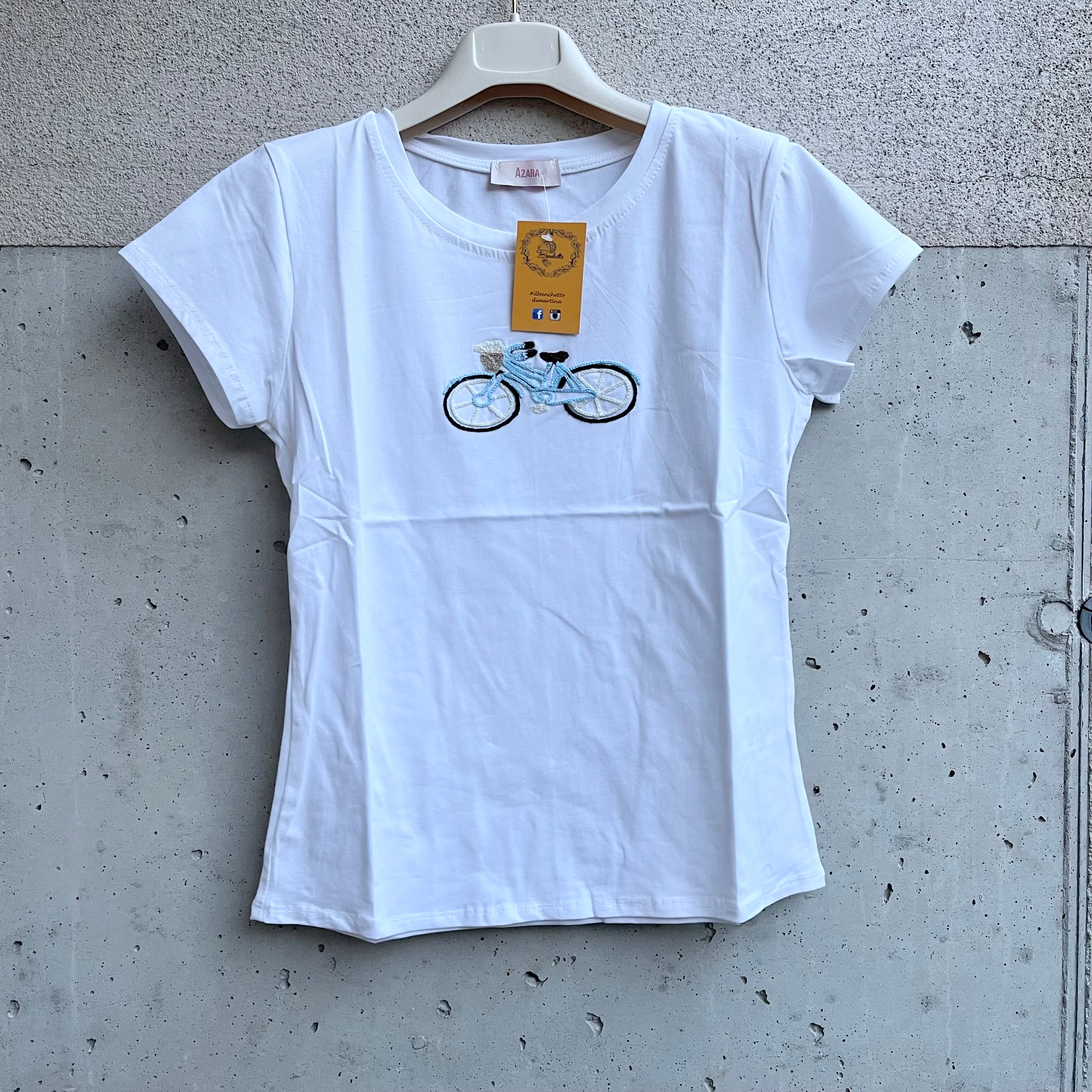 t-shirt BICI ricamata