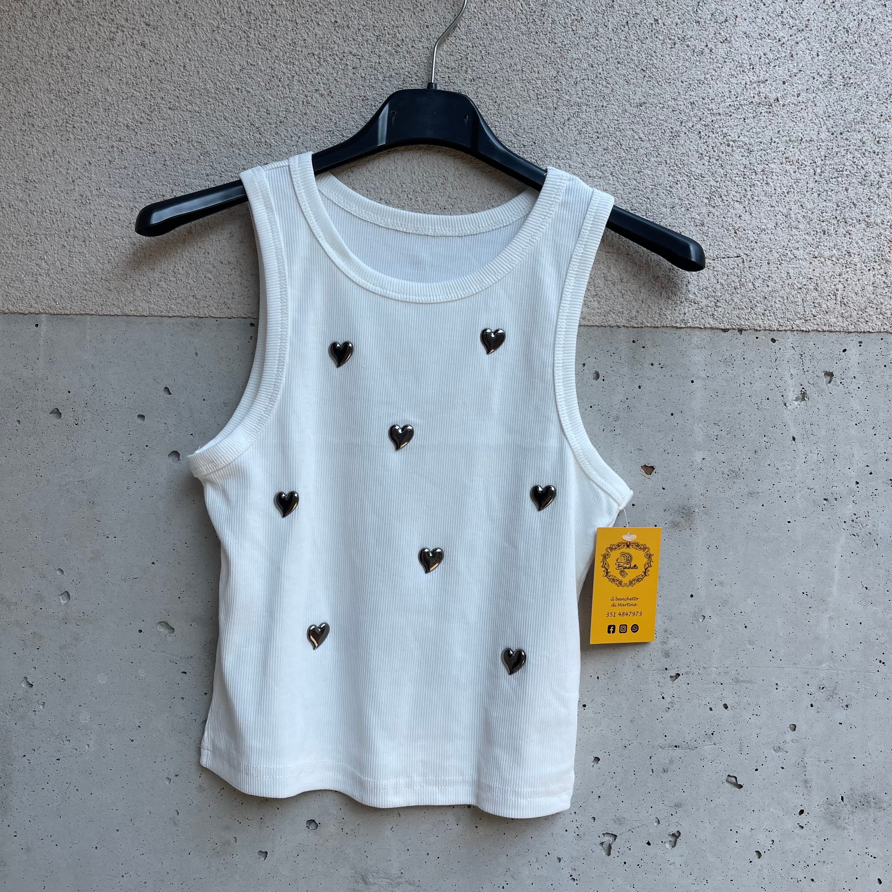 top crop borchie CUORI