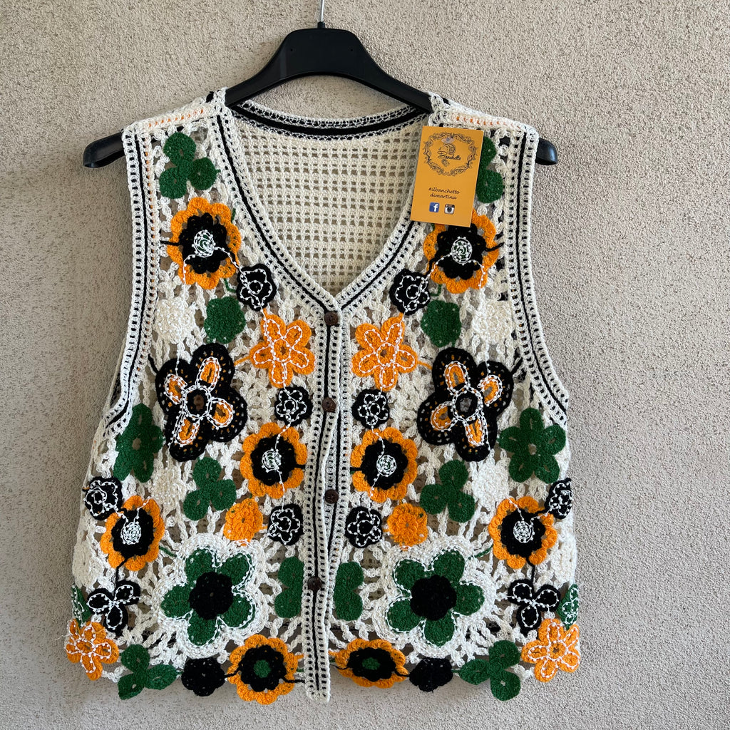 gilet uncinetto FLOREAL