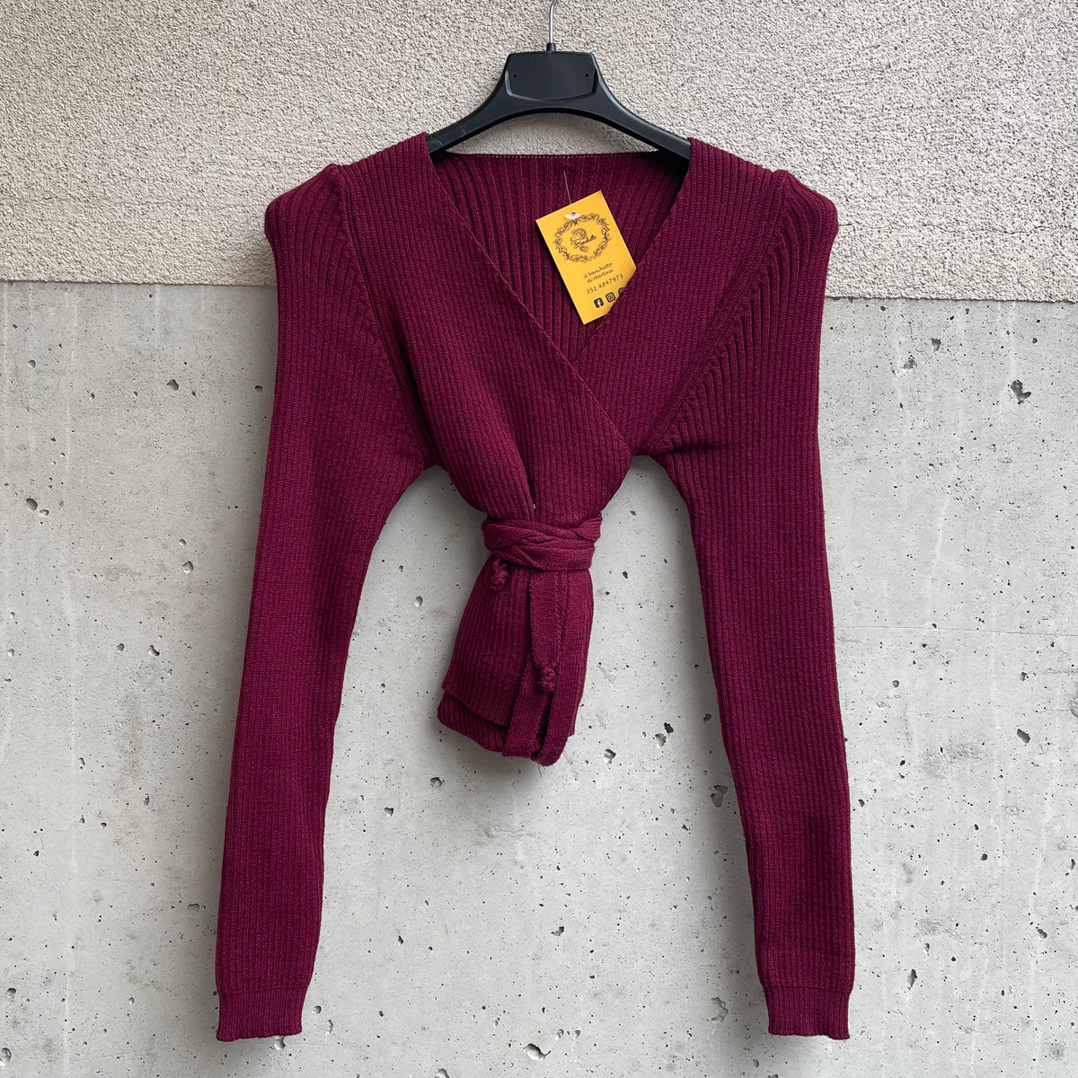 cardigan con allacciatura in vita