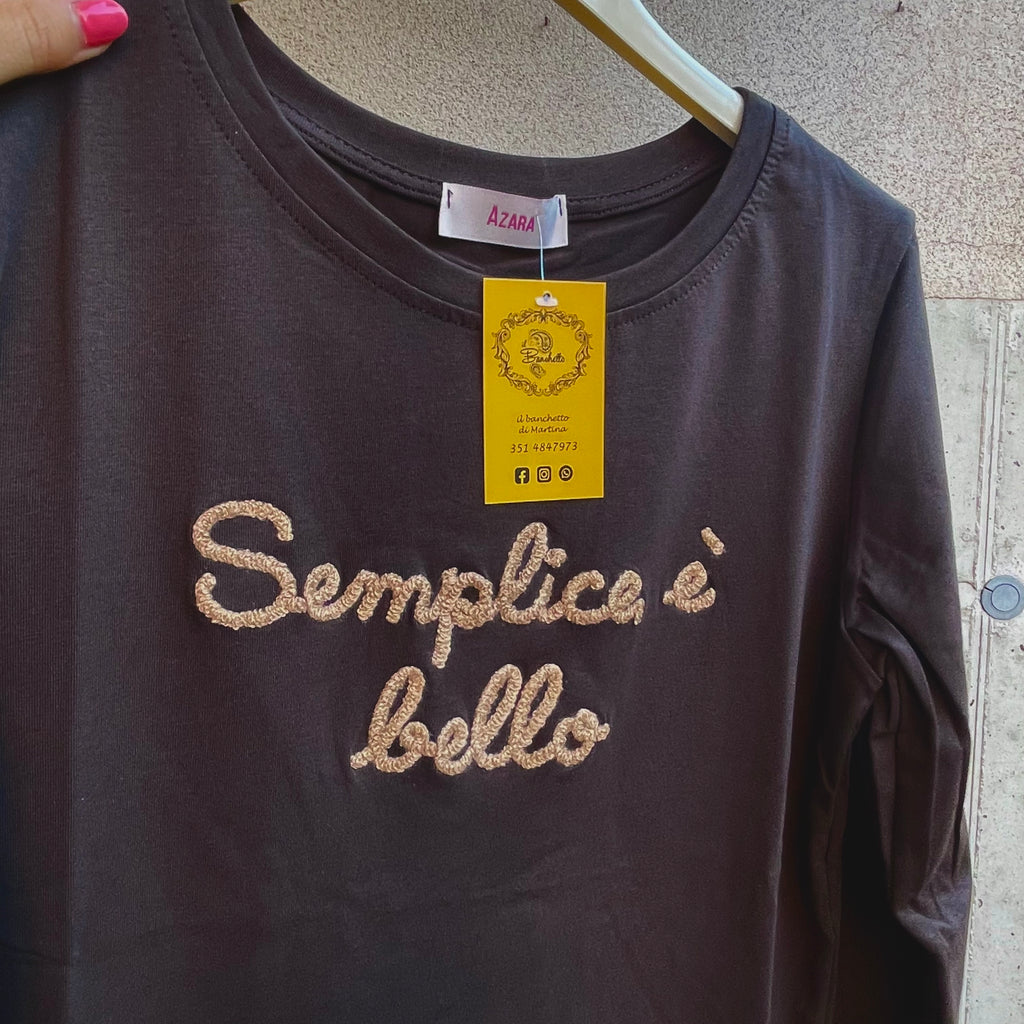 maglia ricamata “SEMPLICE È BELLO”