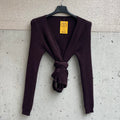 cardigan con allacciatura in vita