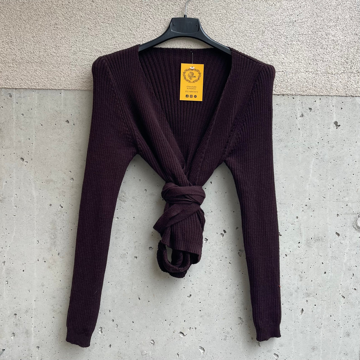 cardigan con allacciatura in vita