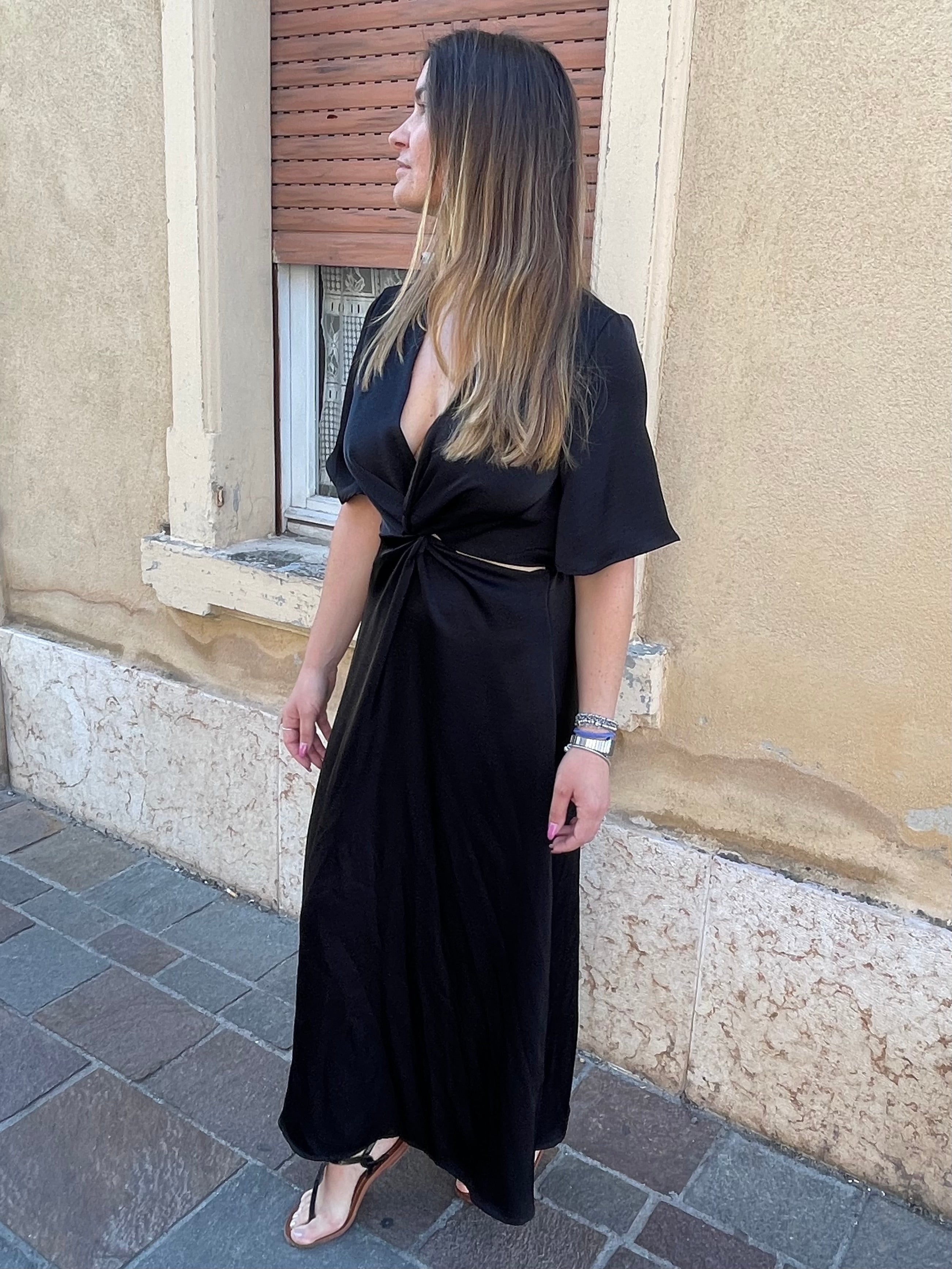 abito satin CUTOUT