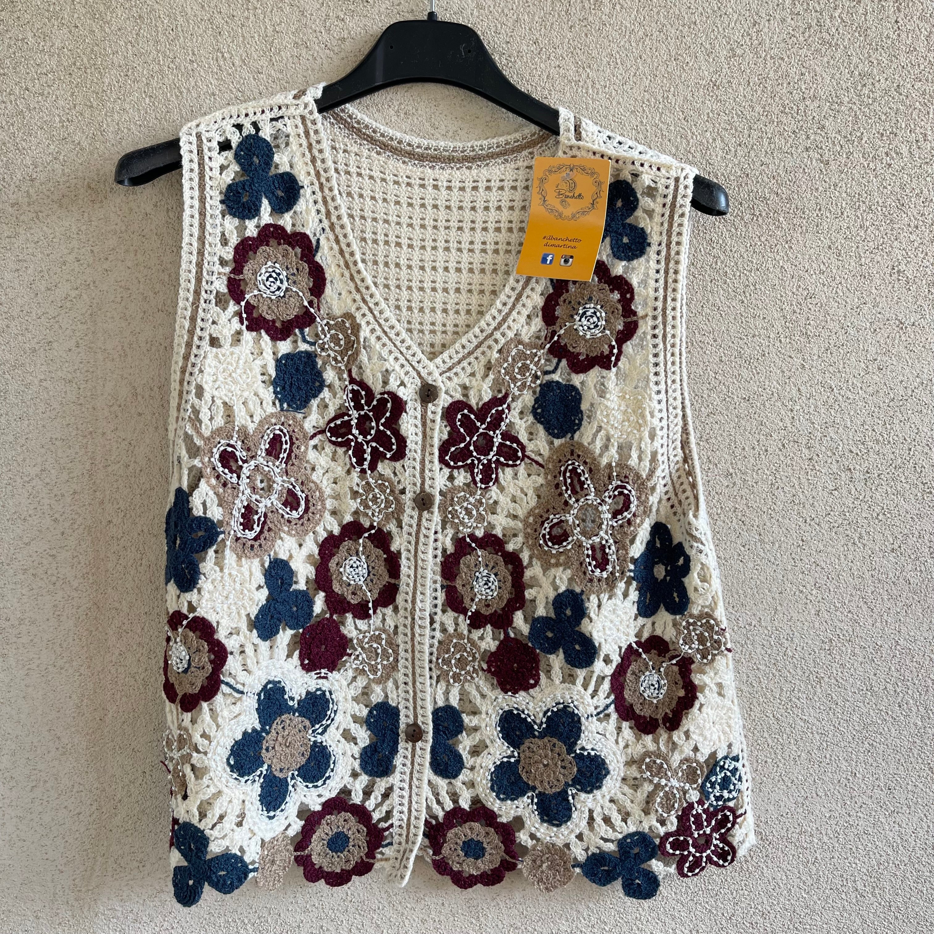 gilet uncinetto FLOREAL