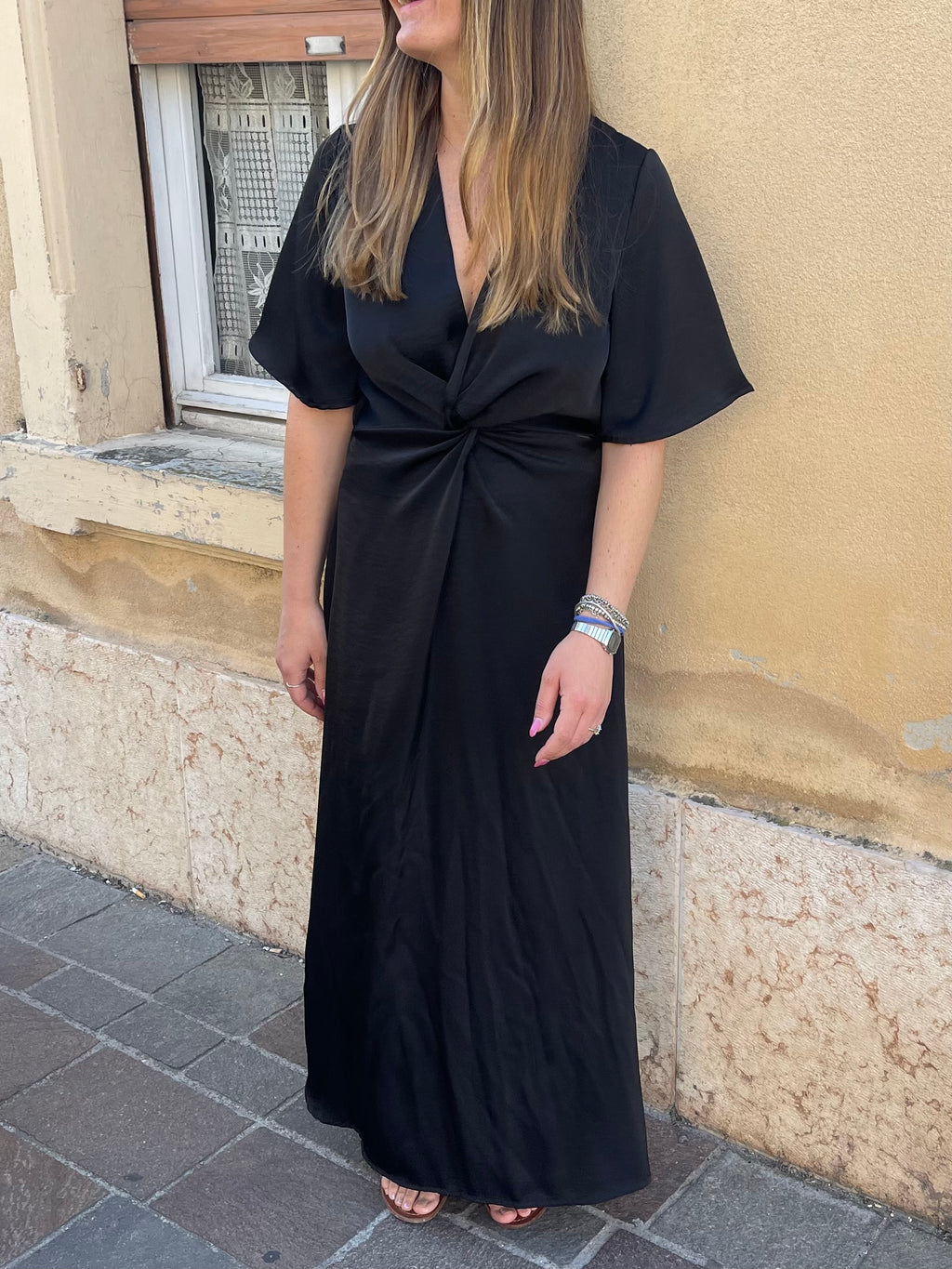 abito satin CUTOUT