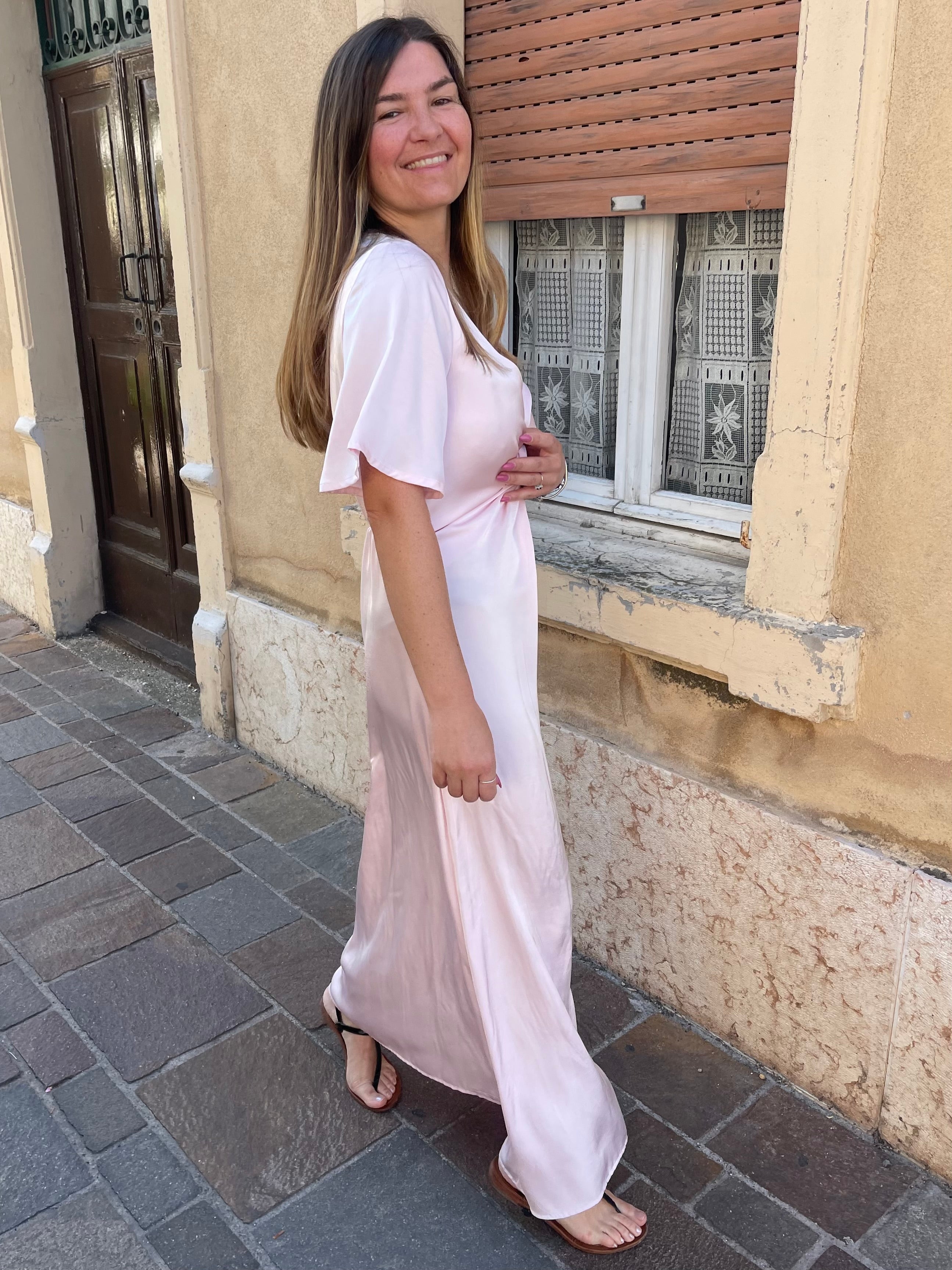 abito satin CUTOUT
