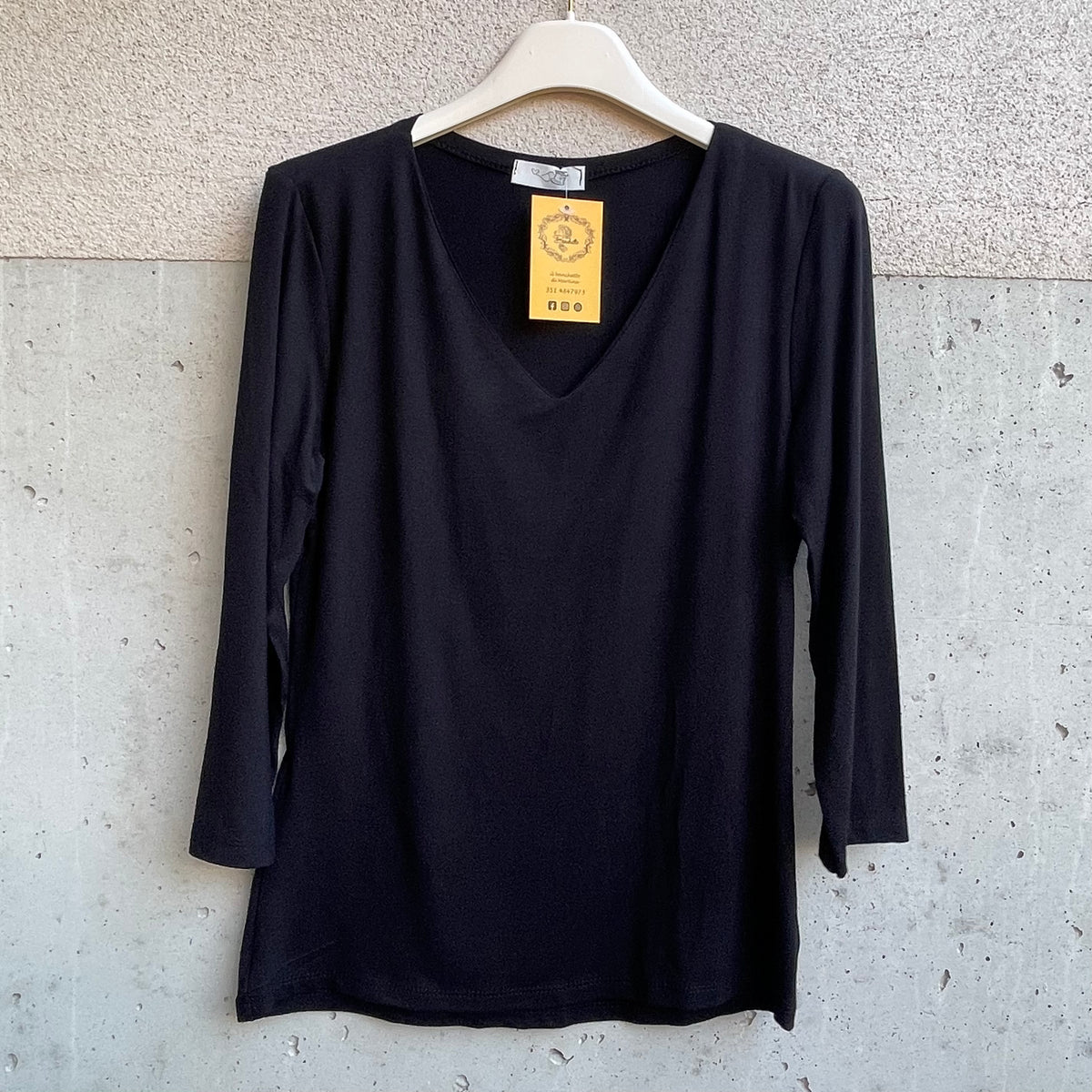 maglia BASIC scollo a v manica 3/4