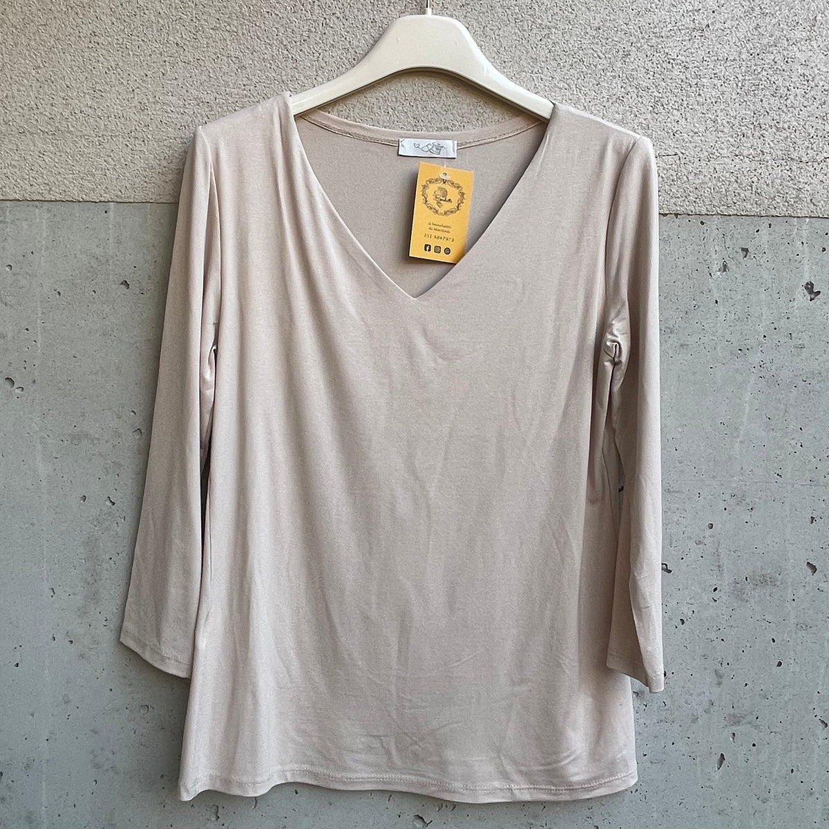 maglia BASIC scollo a v manica 3/4